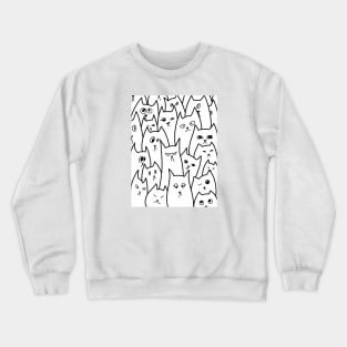 Cartoon Qute Cat Doodle / Cats illustration / Cat line art Crewneck Sweatshirt